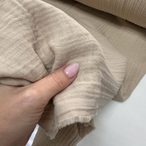 Муслин четырехслойный жатый светло-бежевый