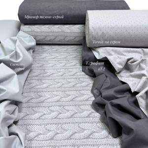 Ранфорс вязаный узор серый