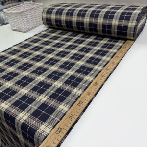 Ранфорс шотландка темно-синяя