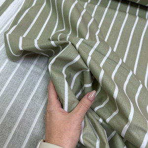 Ранфорс полоска на оливковом