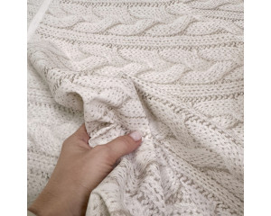 Ранфорс вязаный узор серо-бежевый