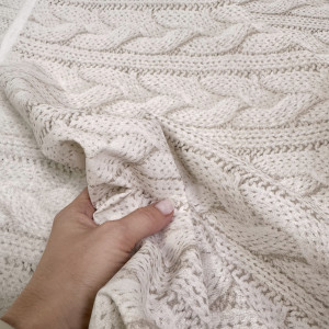 Ранфорс вязаный узор серо-бежевый