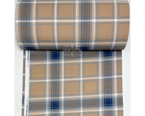 Ранфорс шотландка сине-бежевая