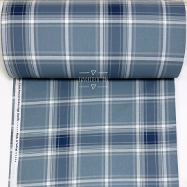 Ранфорс шотландка теплый индиго