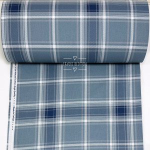 Ранфорс шотландка теплый индиго