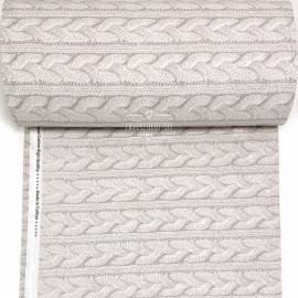 Ранфорс вязаный узор серо-бежевый