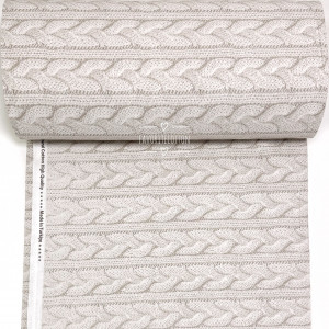 Ранфорс вязаный узор серо-бежевый