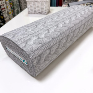 Ранфорс вязаный узор серый