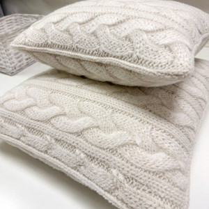 Ранфорс вязаный узор серо-бежевый