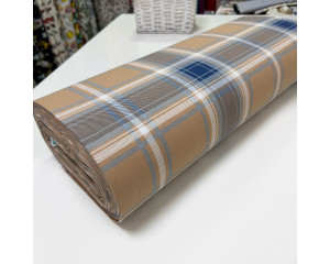 Ранфорс шотландка сине-бежевая