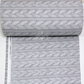 Ранфорс вязаный узор серый