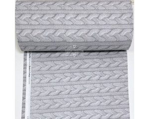 Ранфорс вязаный узор серый