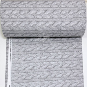 Ранфорс вязаный узор серый