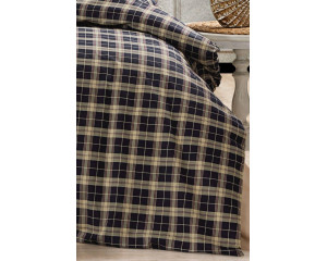 Ранфорс шотландка темно-синяя