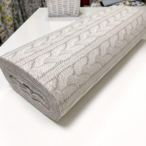 Ранфорс вязаный узор серо-бежевый