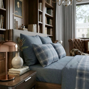 Ранфорс шотландка теплый индиго