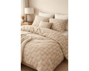 Ранфорс плетеный орнамент бежевый