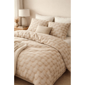 Ранфорс плетеный орнамент бежевый