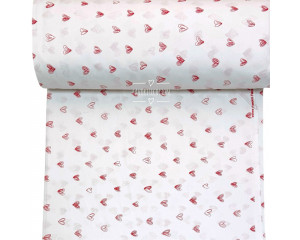 Ранфорс сердечки красные на белом F