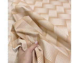 Ранфорс плетеный орнамент бежевый