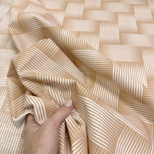 Ранфорс плетеный орнамент бежевый