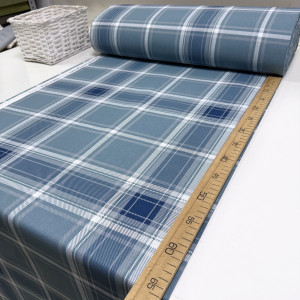 Ранфорс шотландка теплый индиго