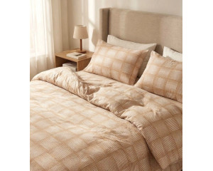 Ранфорс плетеный орнамент бежевый