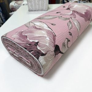 Ранфорс жатый маки брусника на пудре