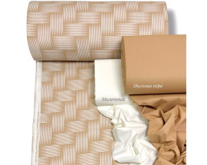 Ранфорс плетеный орнамент бежевый