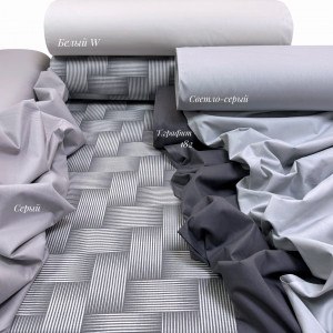 Ранфорс плетеный орнамент серый