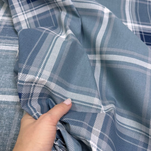 Ранфорс шотландка теплый индиго