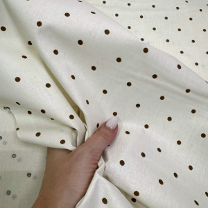 Ранфорс горох кофе на кремовом 