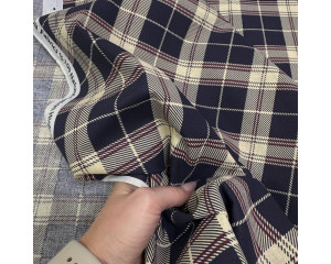 Ранфорс шотландка темно-синяя