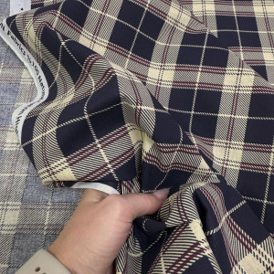 Ранфорс шотландка темно-синяя