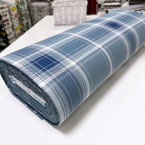 Ранфорс шотландка теплый индиго