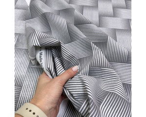 Ранфорс плетеный орнамент серый