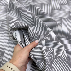 Ранфорс плетеный орнамент серый