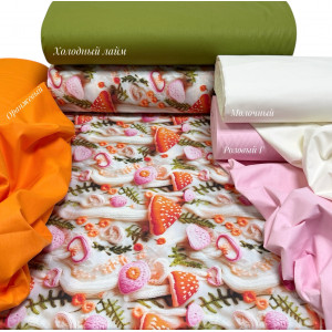 Ранфорс вязаные мухоморы