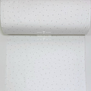 Ранфорс звездочки серо-бежевые на белом мелкие