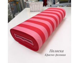 Ранфорс полоска красно-розовая
