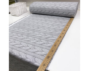 Ранфорс вязаный узор серый