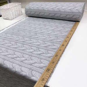 Ранфорс вязаный узор серый