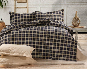 Ранфорс шотландка темно-синяя