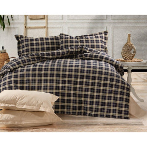 Ранфорс шотландка темно-синяя