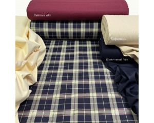 Ранфорс шотландка темно-синяя