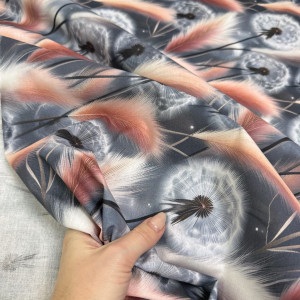 Ранфорс одуванчики с перьями