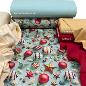 Ранфорс 5D новогодние игрушки