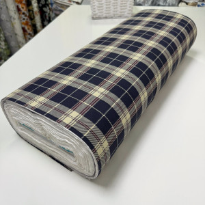 Ранфорс шотландка темно-синяя