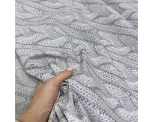 Ранфорс вязаный узор серый