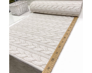 Ранфорс вязаный узор серо-бежевый